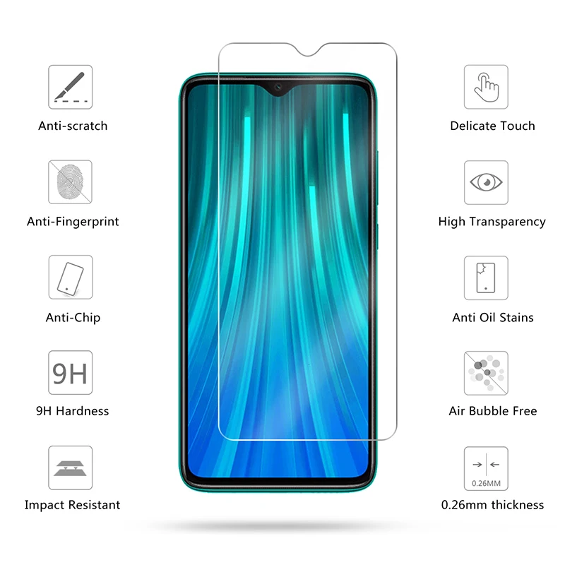 Защита экрана для Redmi Note 8 7 Pro 8A 9H HD защитное стекло прозрачное закаленное Xiaomi Mi 9 Lite