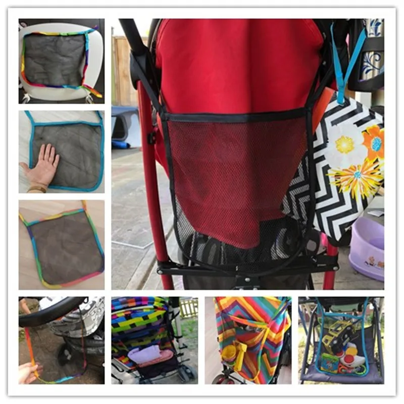 

Hot Infant Pram Cart Mesh Hanging Storage Bag Baby Trolley Bag Stroller Organizer Seat Pocket Carriage Bag Stroller Accessories