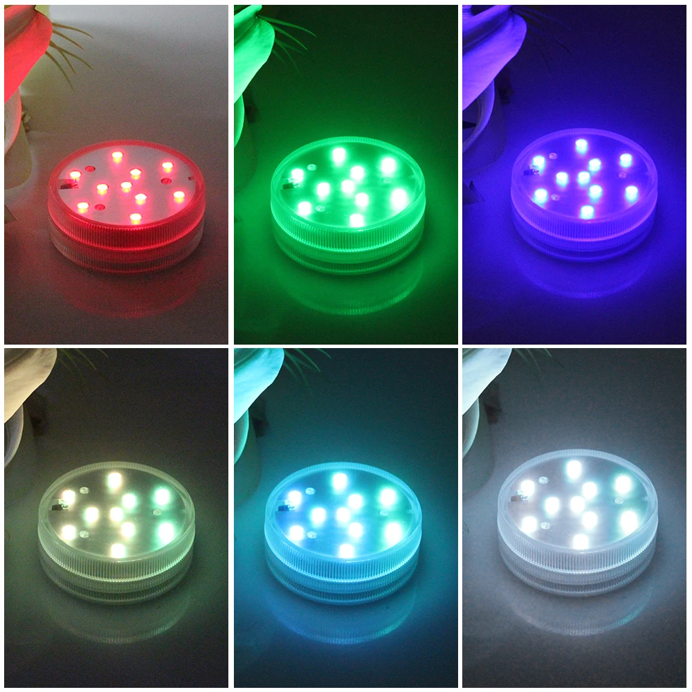 BORUiT 10 светодиодный Погружной подводный свет водонепроницаемый RGB плавательный бассейн свет дистанционное управление аквариум подсветка для аквариума лампа