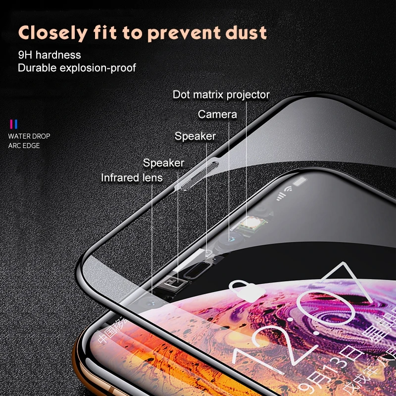 Закаленное стекло HD с шелковым принтом для iPhone 7 8 Plus 6 6s X XS 5 5S 5c SE Защитная пленка