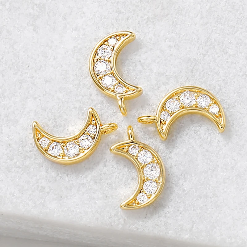 

5pcs Set Handmade DIY Jewelry Accessories Handmade Jewelry Discovery Diy Earrings Metal Moon RhinestoneNeclace Pendants