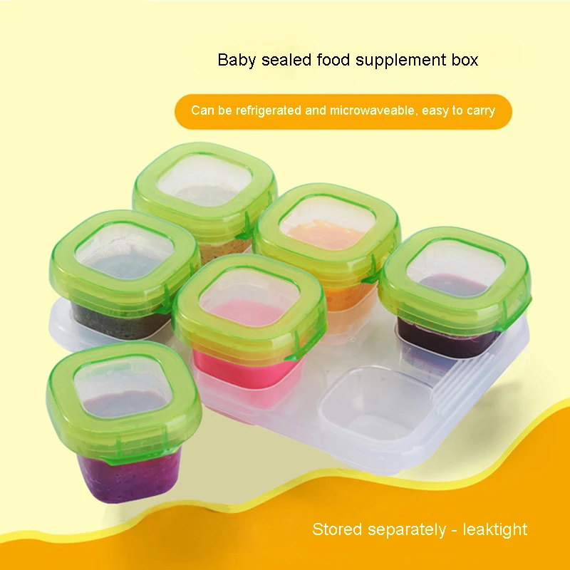 

Baby Infant Glass Complementary Food Box Baby Food Supplement Boxes Kid Snack Storage Box Children Tableware