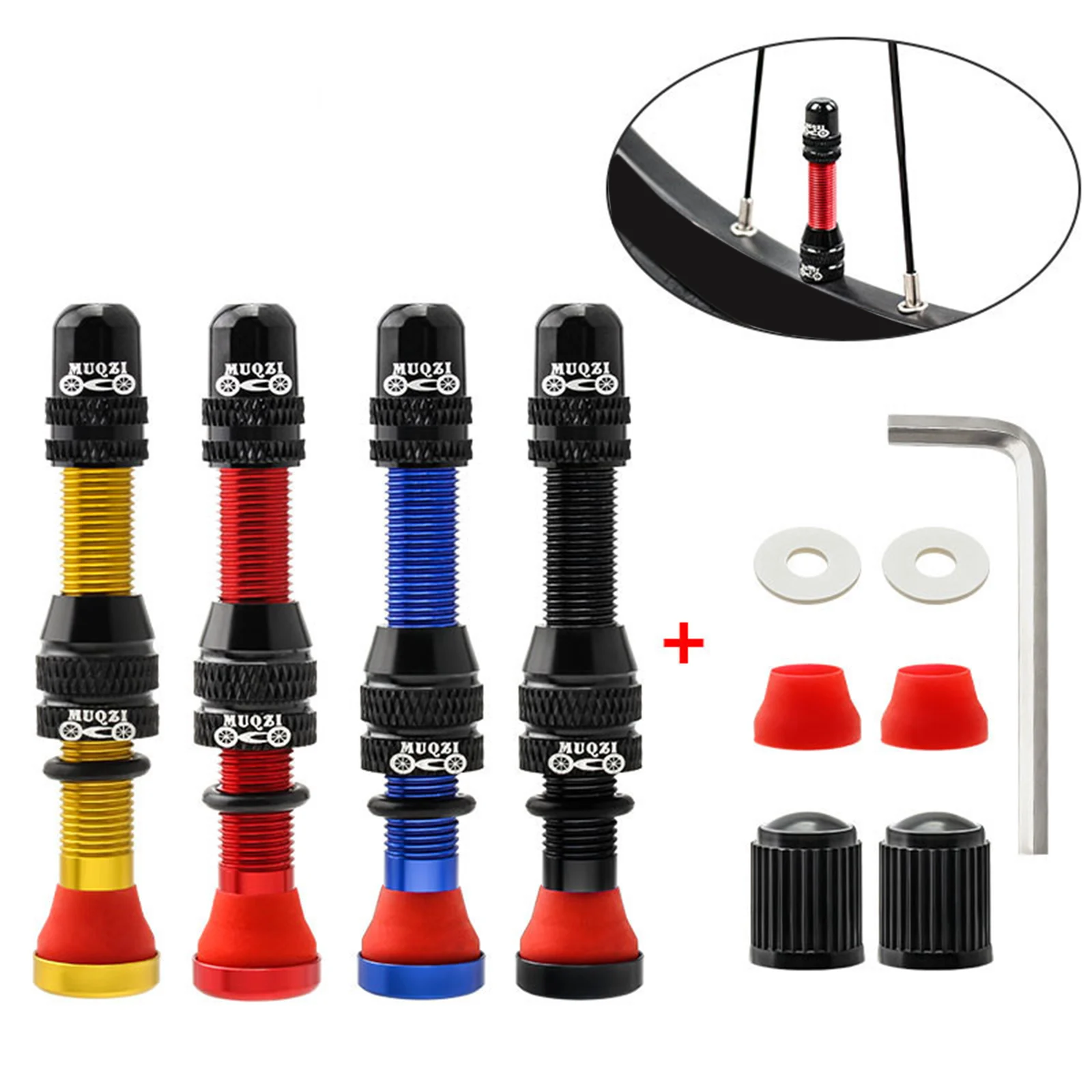 

Bicycle Tubeless Presta Valves Stem 60mm, Aluminum Alloy Bike Vacuum Tire Nozzle Rim Extension Valve Core