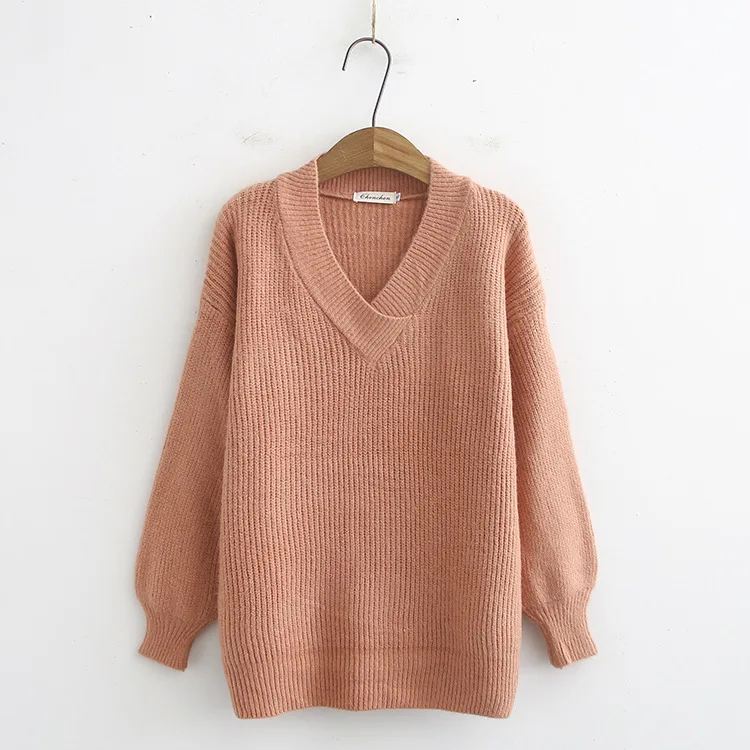Повседневные незаменимые свитера размера плюс осень 2019 женские модные свободные