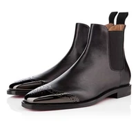 new mens fashion pu leather black chelsea boots one foot short boots business casual boots comfortable classic hot sale 5ke431