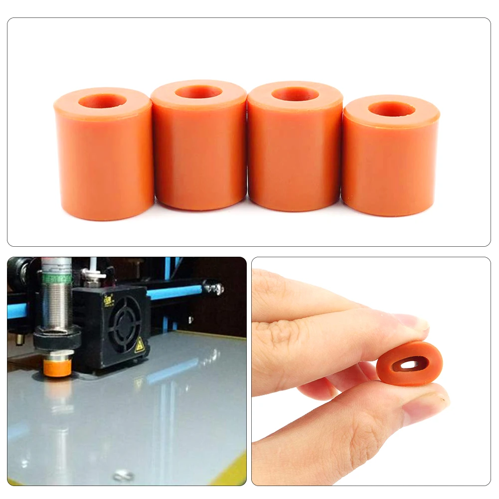 

4PCS 3D Printer Bed Mounts Silicone Solid Heatbed Parts Hotbed Leveling Column Heat Resistant Rubber Dampers Buffers Orange Nice
