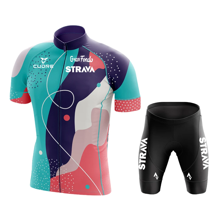 STRAVA Women's Cycling Jersey Set 2022 Woman Short Sleeve Bicycle Team MTB Sweatshirt Suit Breathable Bike Uniform | Спорт и