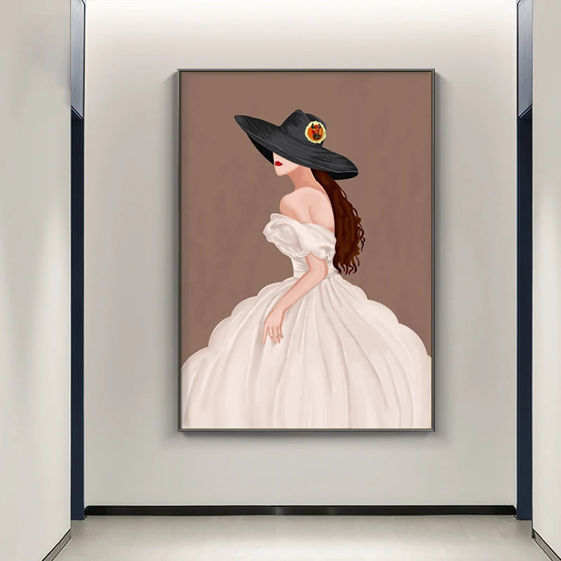 Современное художественное полотно картина вечернее платье Женский плакат и