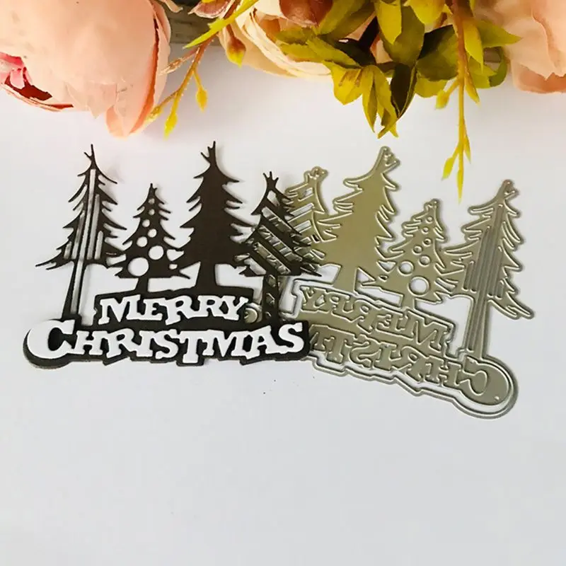 

Merry Christmas Tree Metal Cutting Dies Stencil DIY Scrapbooking Album Stamp Paper Card Embossing 85LA