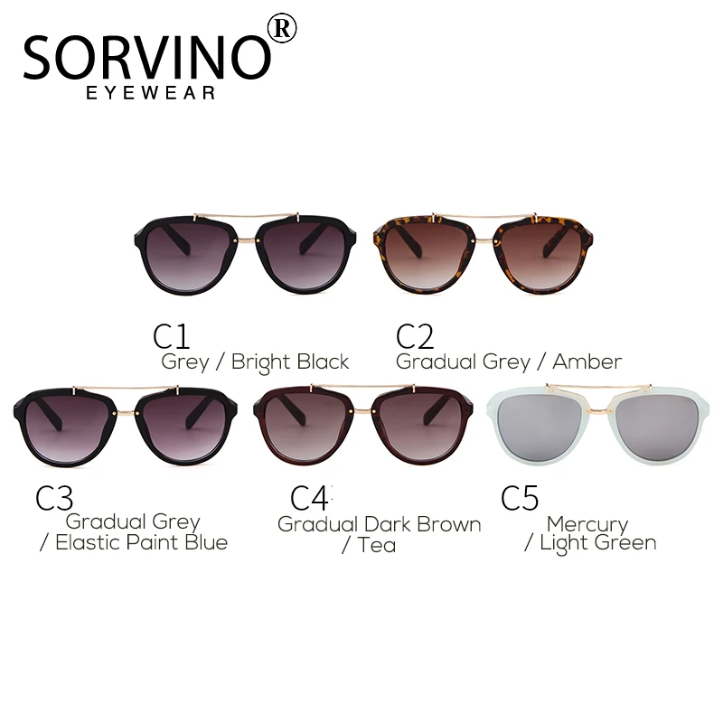 Женские солнцезащитные очки в стиле ретро SORVINO брендовые дизайнерские на плоской