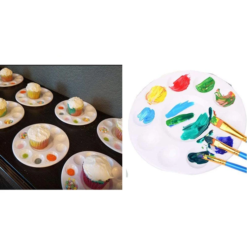 10 лотков для палитры красок и плоских нейлоновые кисти рисования набор кистей