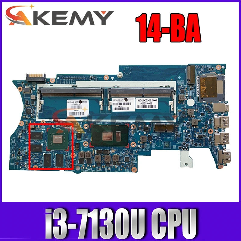 

For Hp Pavilion X360 14-BA Laptop Motherboard L12077-601 L12077-001 MX130 2GB I3-7130U CPU 448.0BZ03.0011 DDR4 MB 100% Tested