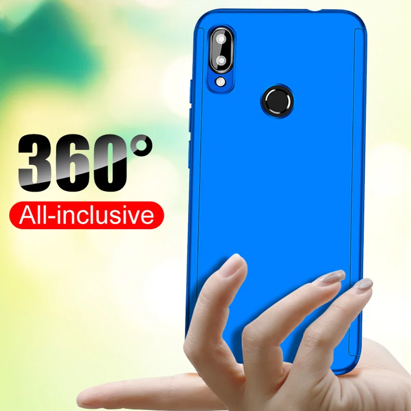 Роскошный стеклянный чехол с полным покрытием 360 для Huawei Honor Y5 Y6 Y7 Y9 P Smart Z Pro Plus Prime