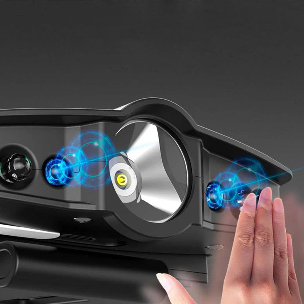 Светодиодные фонарики с датчиком движения головной светильник подзарядкой от USB