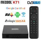 ТВ-приставка Mecool KT1, Android 10, DVB-TT2 Amlogic S905X4 AV1, 4K 2T2R, 2 Wi-Fi, BT, декодер Dolby, медиаплеер