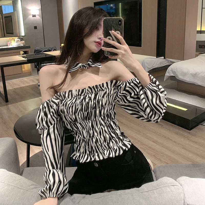 

Real Shot Cost-Effective French Minority Retro Zebra Print Short
