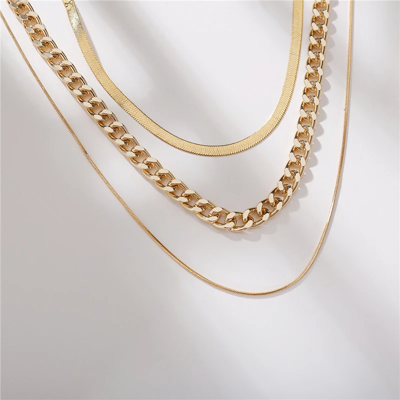 Модное многослойное ожерелье Ailodo из змеиной цепи для женщин винтажное эффектное