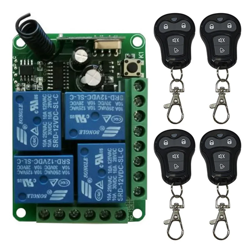 DC 12V 24V 10A реле 4CH 4 CH Беспроводной РЧ пульт дистанционного управления Управление