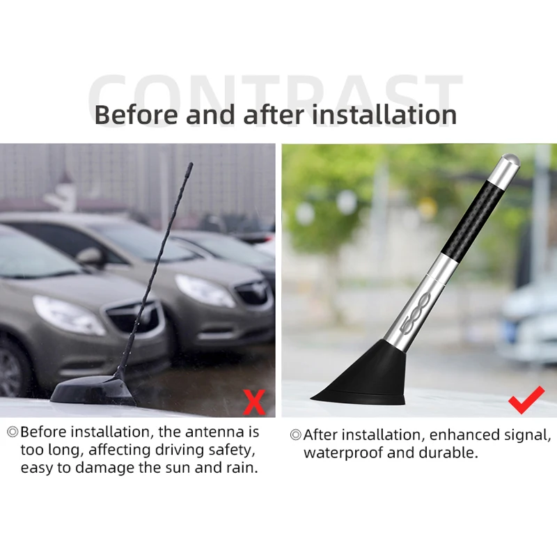 Car Roof Antenna Enhanced Signal Carbon Fiber Screw Metal 12cm for fiat 500 Radio Aerial Accessories | Автомобили и мотоциклы