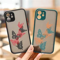 pretty butterfly design phone case for iphone 13 12 xs 11 pro max mini 7 8 6 6s plus se2020 x xr simple lines creative pink capa