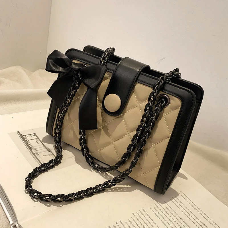 

Lingge chain small bag female 2020 autumn and winter new trendy fashion all-match messenger bag single shoulder small square bag
