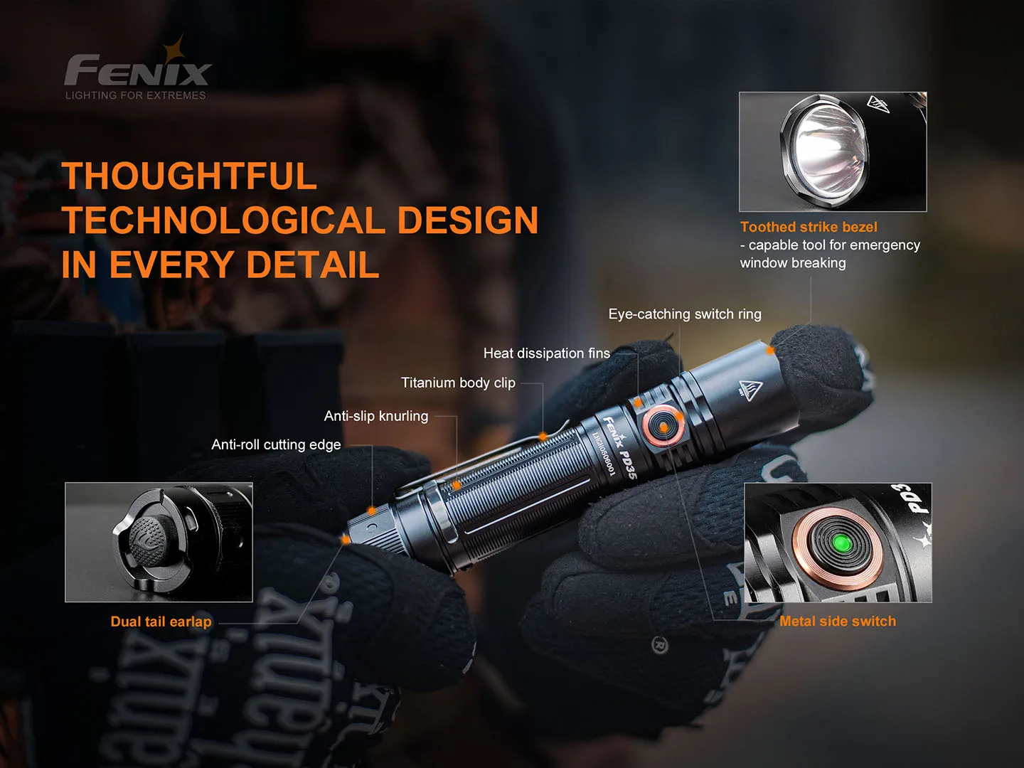 Фонарик Fenix PD35 V3.0 Luminus SFT40 светодиодный тактический 1700 люмен | Лампы и освещение