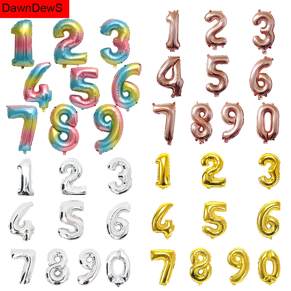 

Foil Balloons Air 1 2 3 4 5 6 7 8 9 0 Happy Birthday Baloons 1st Birthday Party Decorations Kids Babyshower Baby Shower Boy Girl