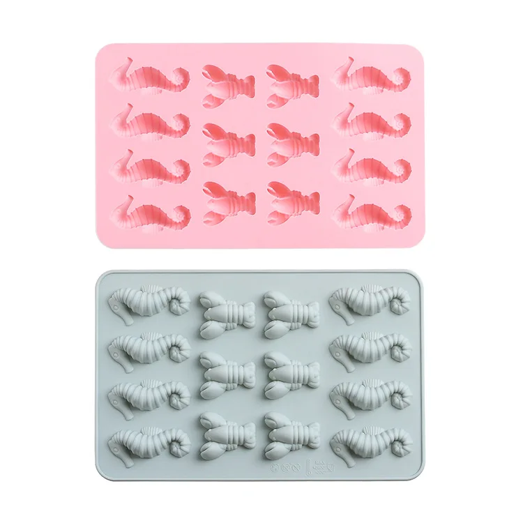 

14 Even Seahorse Lobster Chocolate Mould Silicone cake mould Handmade soap mould silicone molds fondant molds