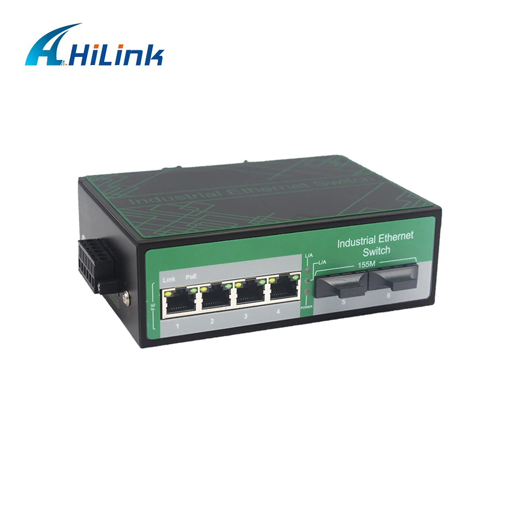 Неуправляемый Промышленный Ethernet-коммутатор 4 порта 100 Мбит/с PoE + 2 SC волоконный