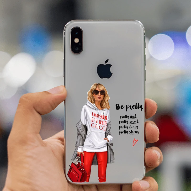 VOGUE queen Princess женский силиконовый чехол для телефона boss coffee из ТПУ iphone 11 11Pro 5C 6 6S 7 8