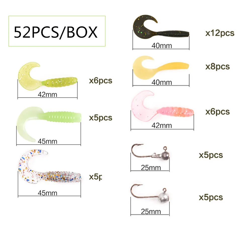 52 шт./17 шт. набор из мягкого свинцового крючка для наживки разноцветные