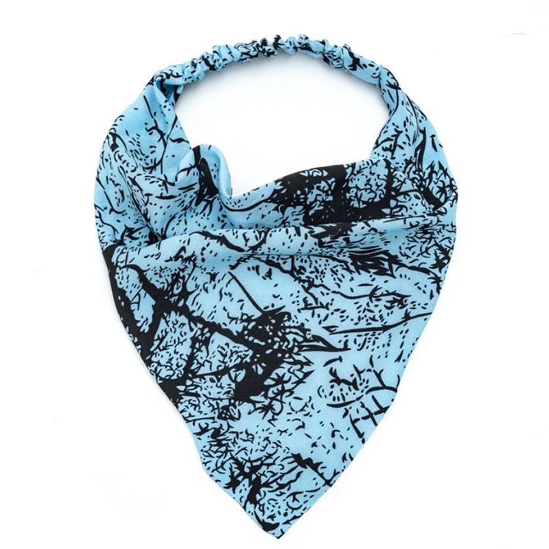 

Print Scrunchies Hair Scarf Headband Elastic Hair Band Cute Turban Headwrap Headbands Women Hair Accessories Triangle Scarf