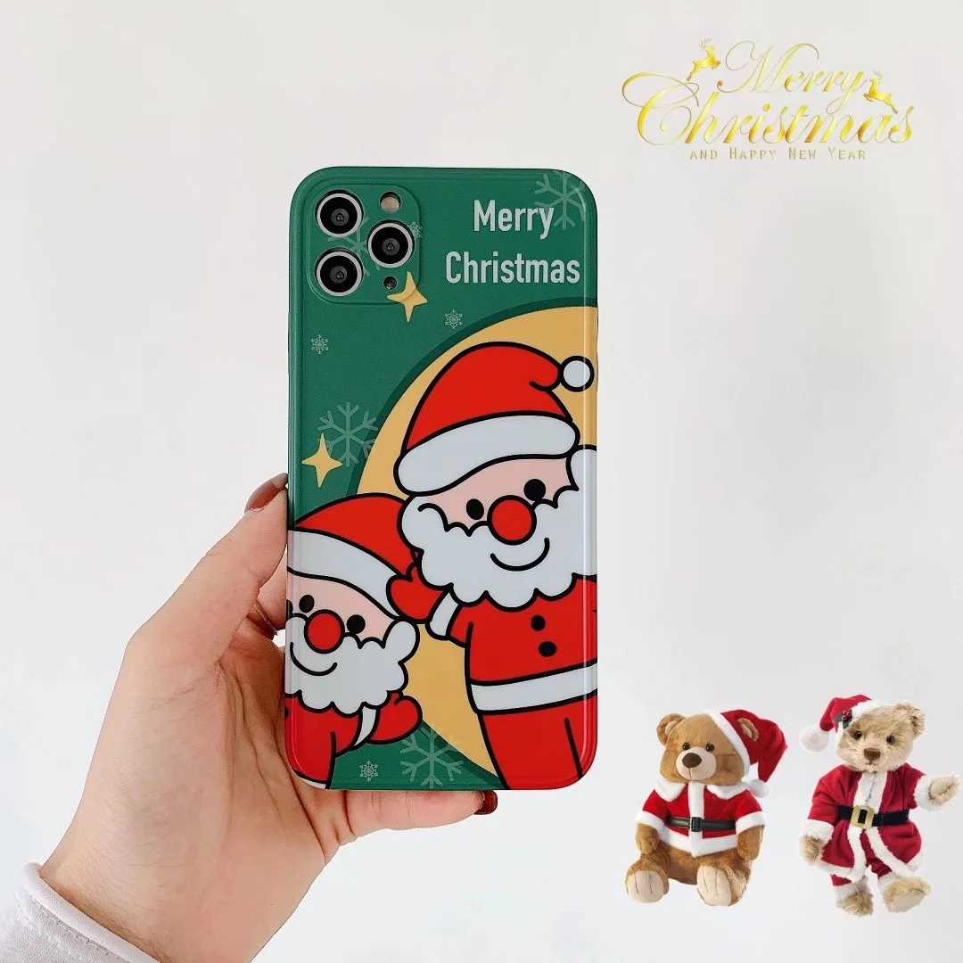 

Phone Case For iPhone 12 11Pro Max Xr Xs Max 7 8 Plus 12Mini ProMAX Sweet Merry Christmas Gift Kawaii Anime Cute Soft Back Cover