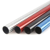 2pcslot 500mm carbon fiber tube 3k glossy surface blue red silver diameter 10mm 12mm 14mm 16mm 18mm 20mm 22mm 24mm 26mm 28mm