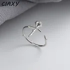 CIAXY 925 пробы серебряные кольца с шипами для женщин, индивидуальное Открытое кольцо с маленьким цветком, простое Ретро украшение