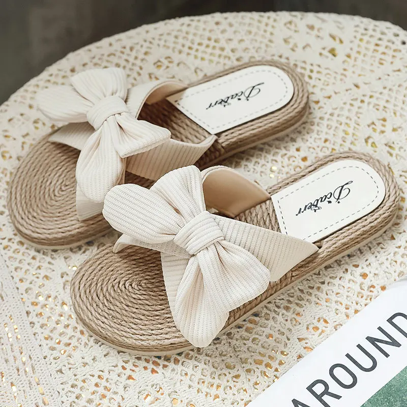 

2021 Slippers Women Summer Butterfly-Knot Thick Bottom Slippers Sandals Women Shoes Casual Fashion Plus Size Ladies Slippers