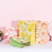 5pcslot fruit pattern paper gift bag peach avocado lemon strawberry small fresh wedding party festive paper packaging bags