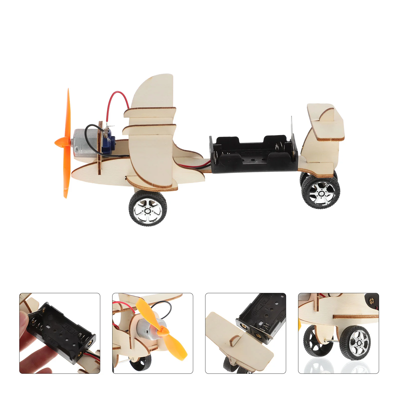 

1 Set DIY Wooden Aircraft Plaything Mini Plane Model Kids (without Battery)