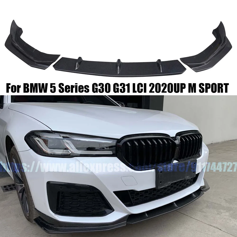 

For BMW 5 Series G30 G31 LCI M SPORT 2020UP Carbon Fiber FD Style Front Bumper Lip Spoiler Auto Tuning