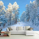Самоклеящиеся фотообои на заказ, HD, снежный пейзаж, фотообои для гостиной, ТВ, дивана, Настенная роспись, современный 3D нетканый домашний декор