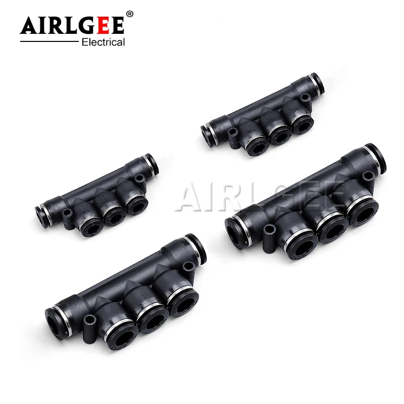 

1Pcs PK-4/6/8/10/12mm 5 Way Pipe Fitting Push In Air Tube Plastic Pneumatic Fitting Quick Connector