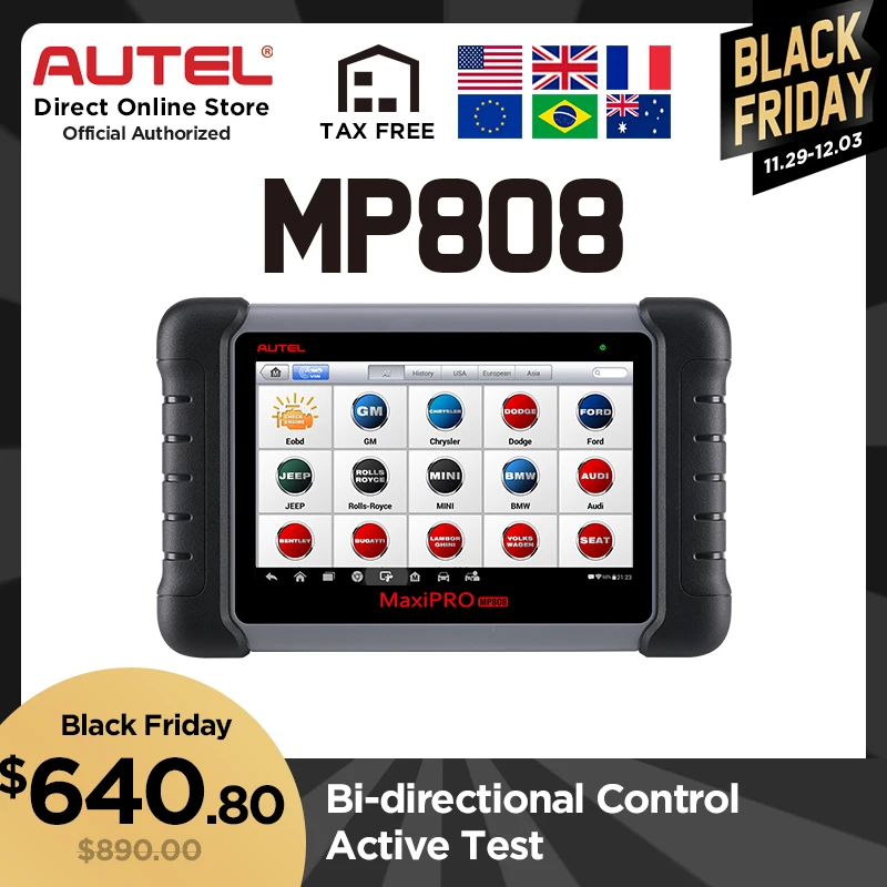 Autel MaxiPRO MP808 диагностический инструмент Автоматическая диагностика автомобильный Сканер Обновлен от DS808 лучше чем MK808 все системы сканер