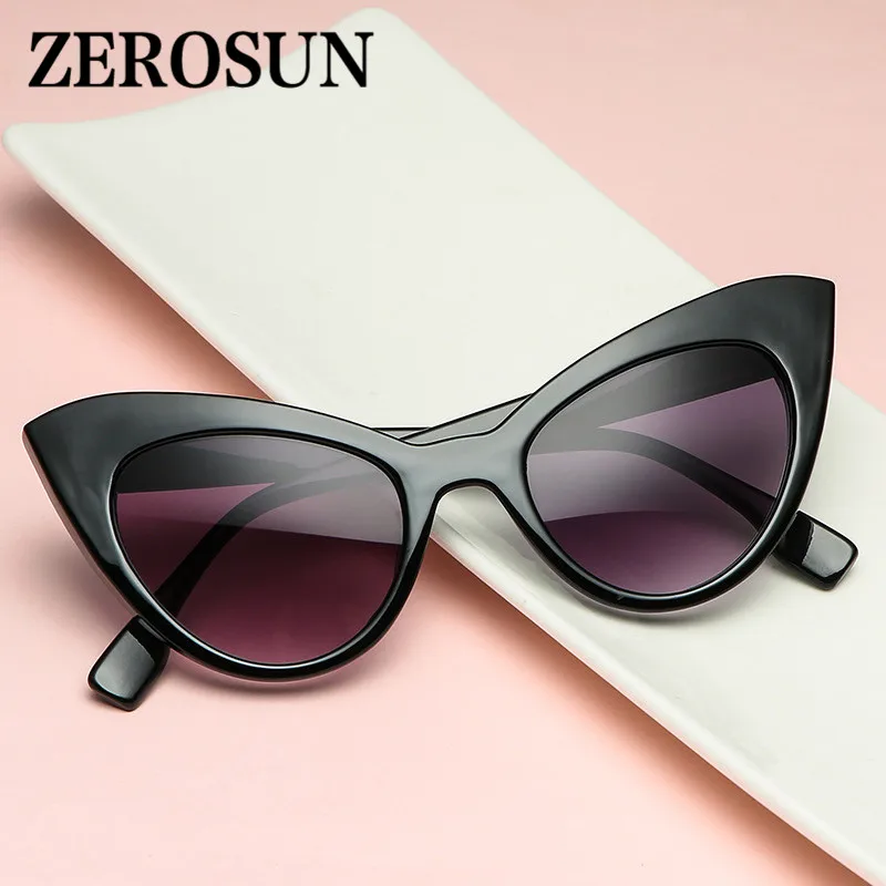 Zerosun кошачий глаз солнцезащитные очки женские красные Винтажные Солнцезащитные