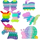 Игрушка антистрессовая сенсорная, антистрессовая Радужная пузырьковая игрушка для взрослых и детей, снимает аутизм, Поп-топ