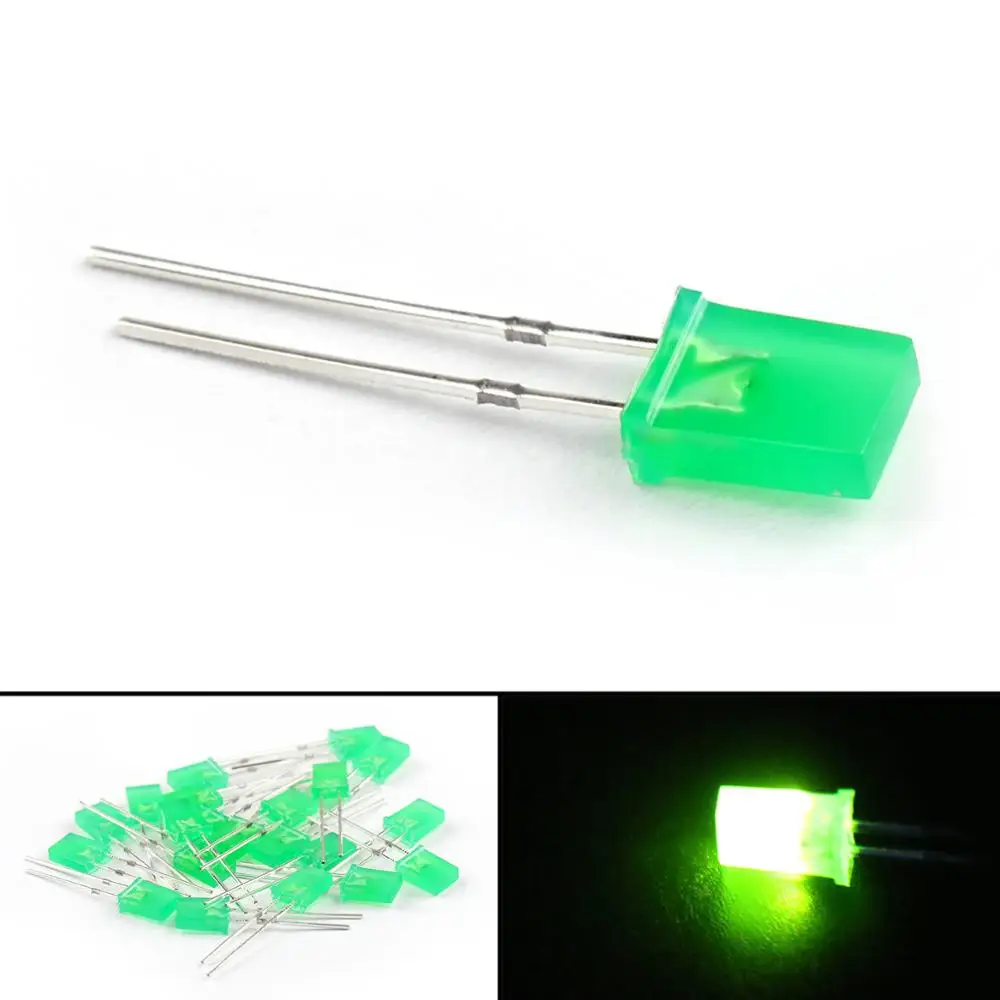Artudatech 1000 шт LED 2x5x7 мм зеленый рассеянный яркий прямоугольный светодиодный