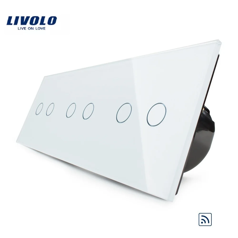 Сенсорный выключатель Livolo стандарта ЕС 6 клавиш комбинированный роскошный