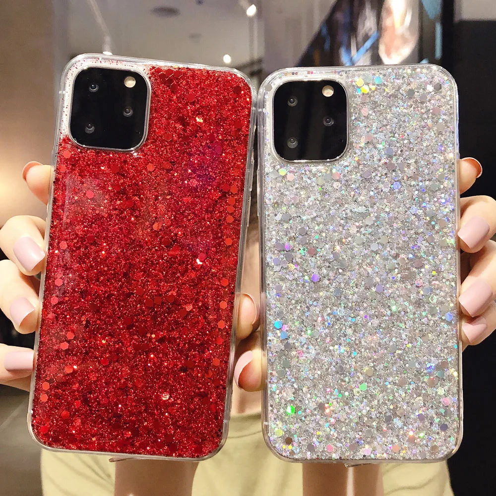 Блестящий кристально чистый чехол для телефона Samsung A6 A8 A9 2018 блестящий Galaxy Note 10 S7 S9