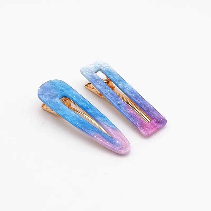

2Pcs New Acetate Hair Clips Colorful Long Barrettes Hair Clips for Women Girls Korean Fashion Hairpins Hair Accessories Gifts