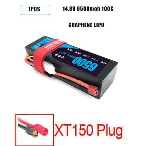 1PCS4S6500HARDXT150 DXF Lipo 4S Батарея жесткий чехол 14,8 V 5200 мА/ч, 6500 мА/ч, 50C 100C 200C AKKU для 1:8 1:10 RC автомобиль E Багги Truggy Грузовик Лодка - Цвет: 1PCS4S6500HARDXT150