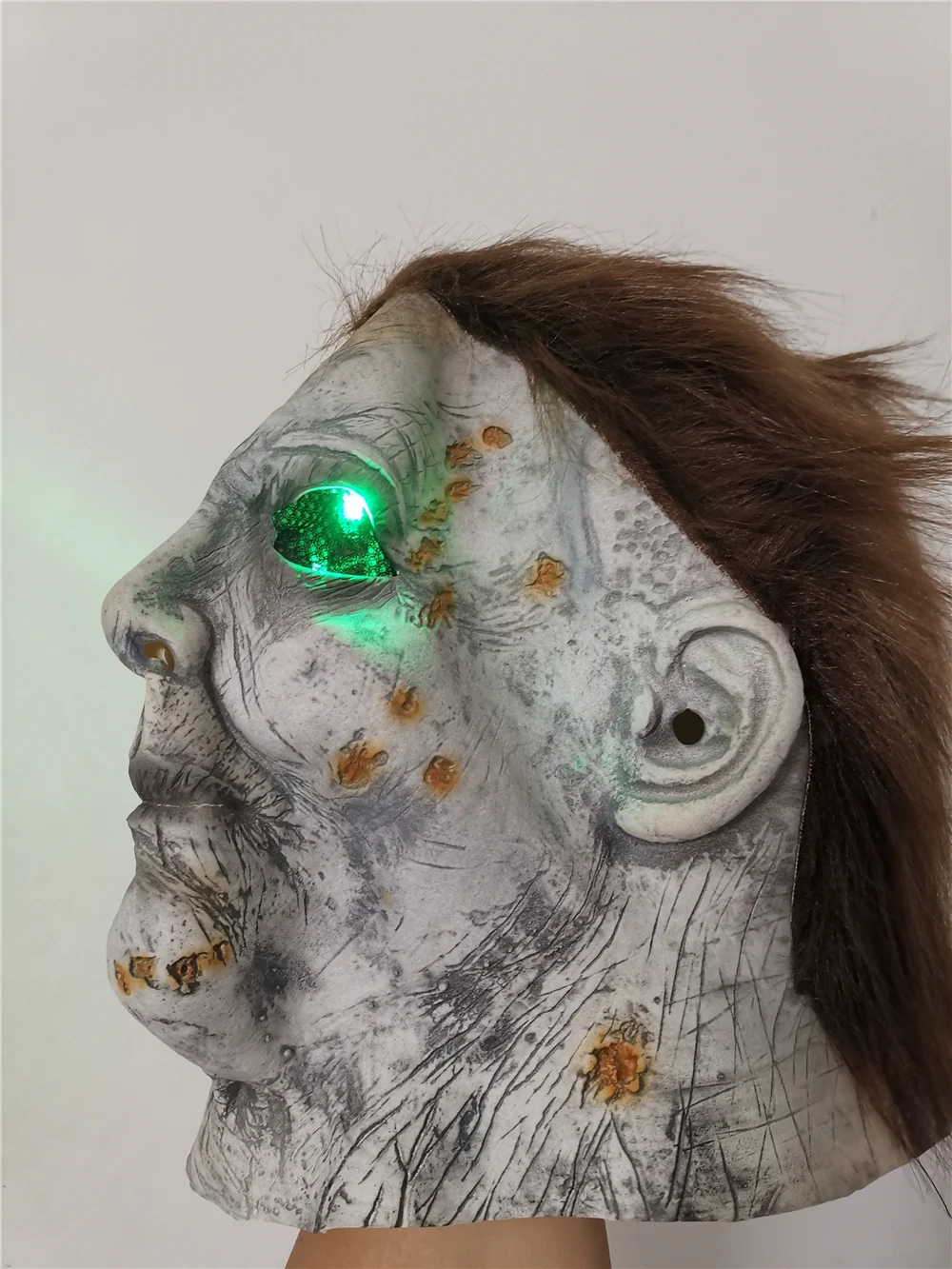 Светодиодный Хэллоуин страшный телефон косплей взрослый латексный шлем на все